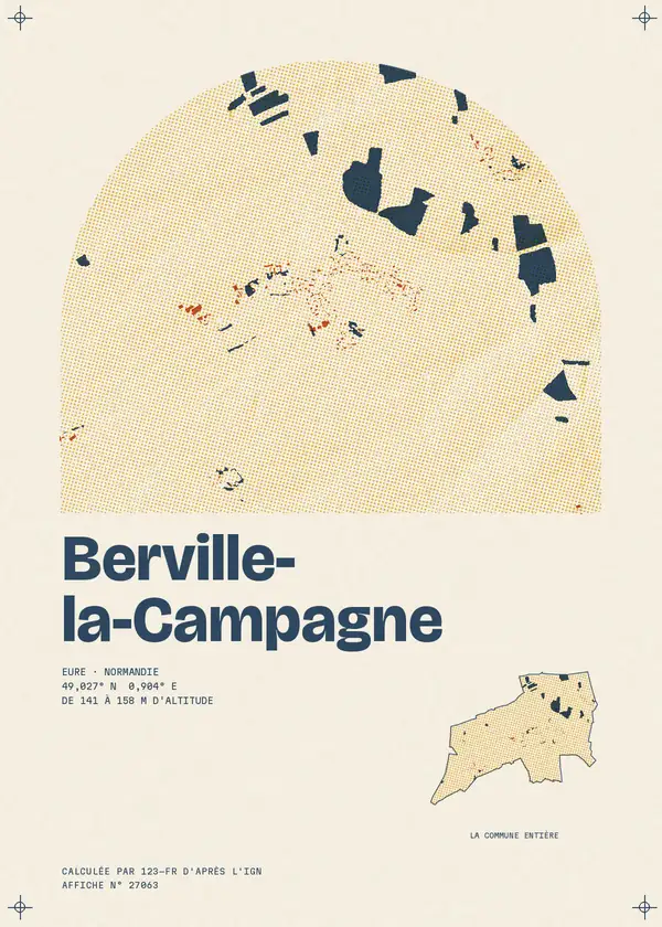 Affiche de Berville-la-Campagne, calculée par 123-fr d'après l'IGN