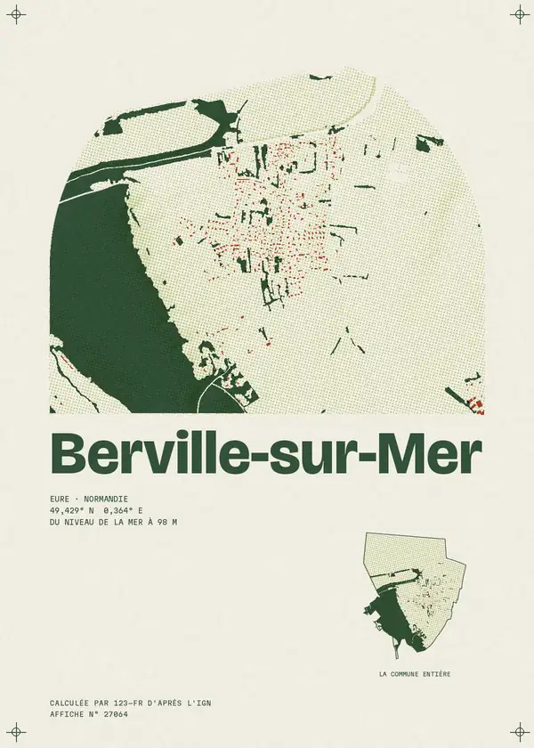 Affiche de Berville-sur-Mer, calculée par 123-fr d'après l'IGN