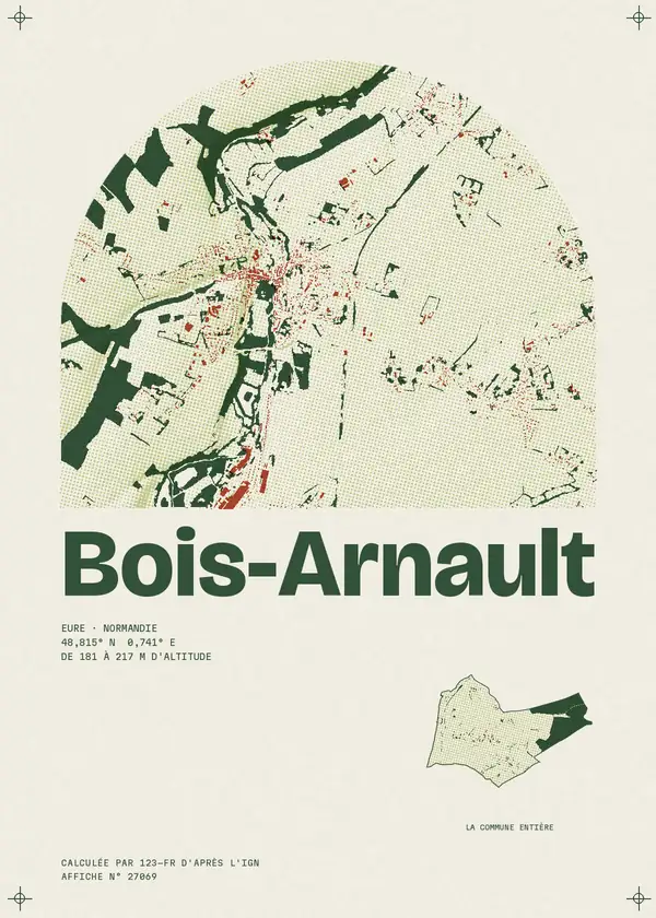 Affiche de Bois-Arnault, calculée par 123-fr d'après l'IGN