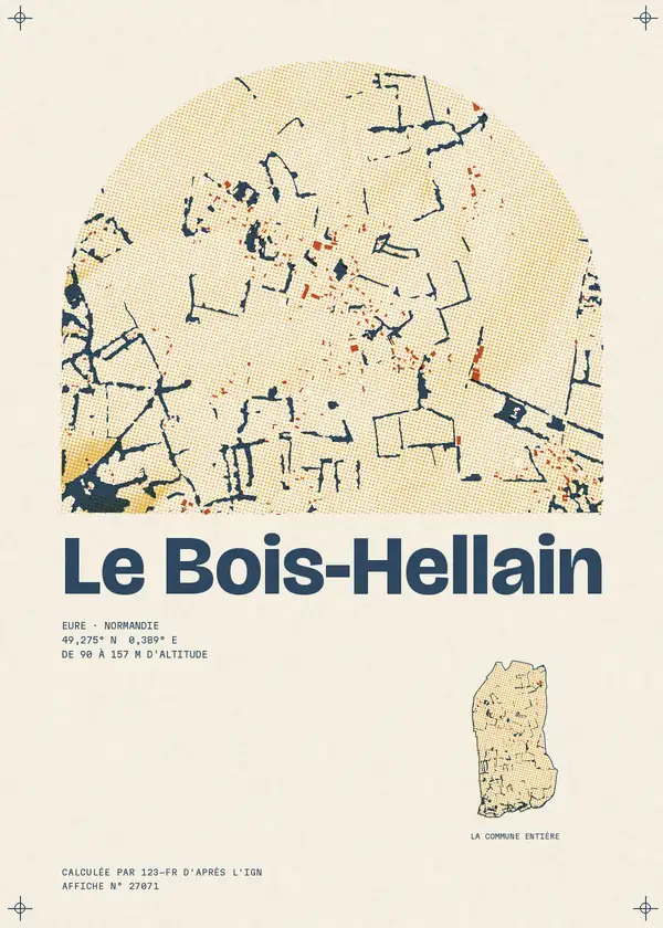 Affiche de Le Bois-Hellain, calculée par 123-fr d'après l'IGN