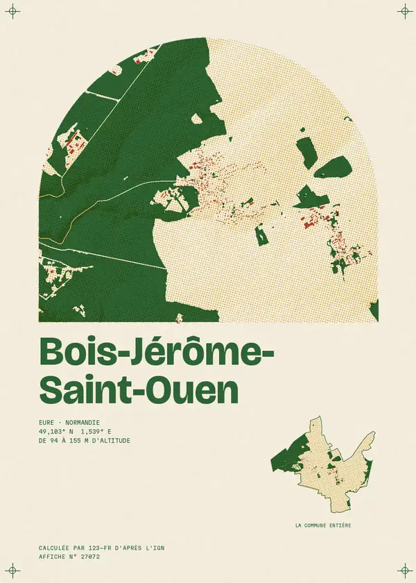 Affiche de Bois-Jérôme-Saint-Ouen, calculée par 123-fr d'après l'IGN