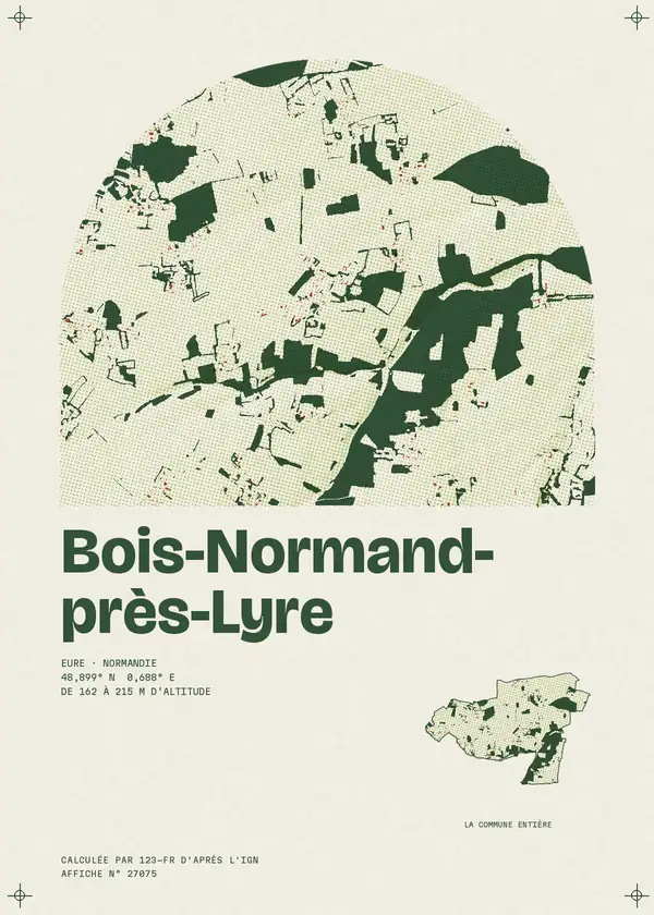 Affiche de Bois-Normand-près-Lyre, calculée par 123-fr d'après l'IGN