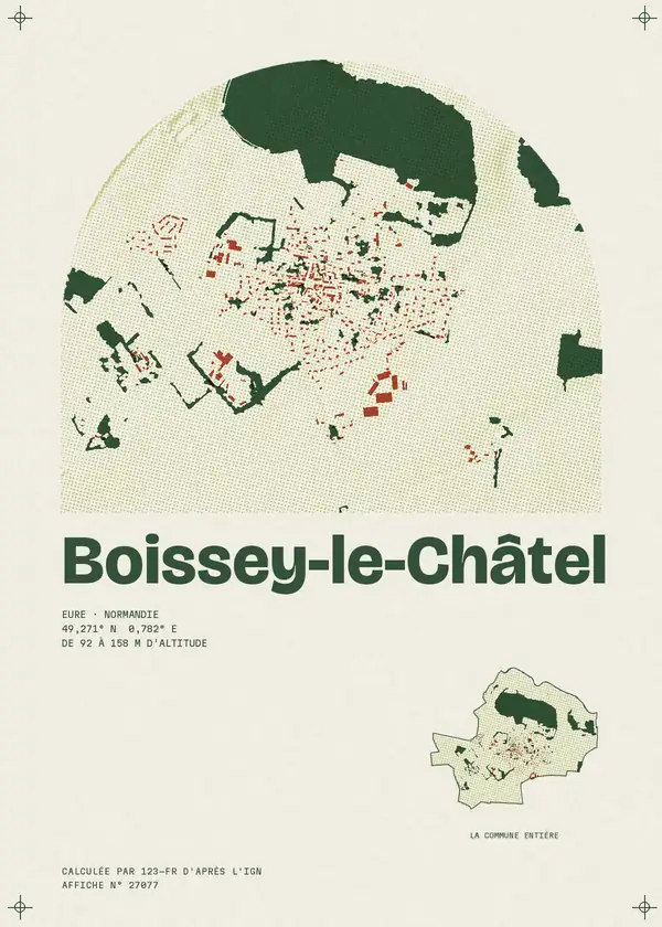 Affiche de Boissey-le-Châtel, calculée par 123-fr d'après l'IGN