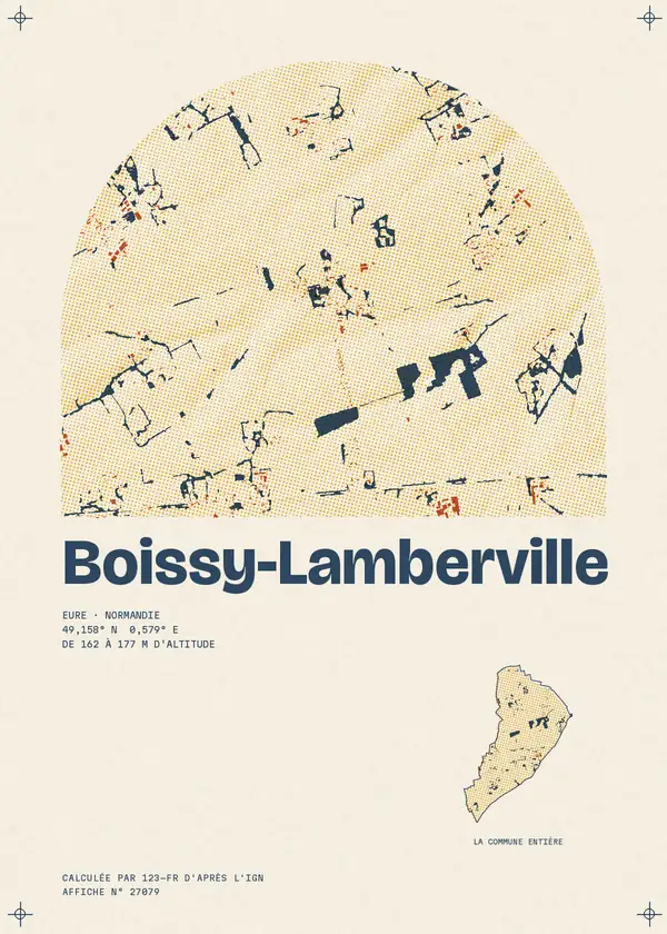 Affiche de Boissy-Lamberville, calculée par 123-fr d'après l'IGN