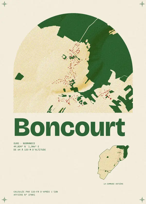 Affiche de Boncourt, calculée par 123-fr d'après l'IGN