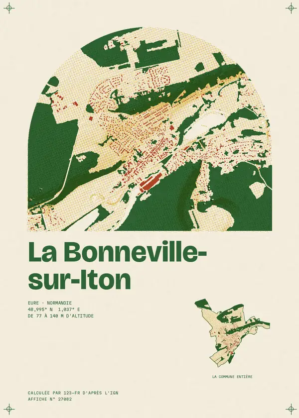 Affiche de La Bonneville-sur-Iton, calculée par 123-fr d'après l'IGN
