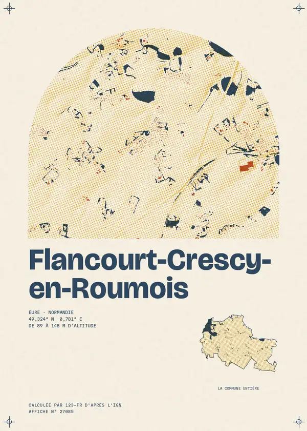 Affiche de Flancourt-Crescy-en-Roumois, calculée par 123-fr d'après l'IGN