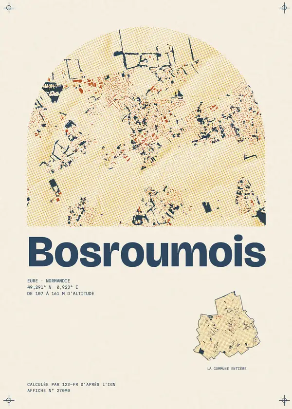 Affiche de Bosroumois, calculée par 123-fr d'après l'IGN