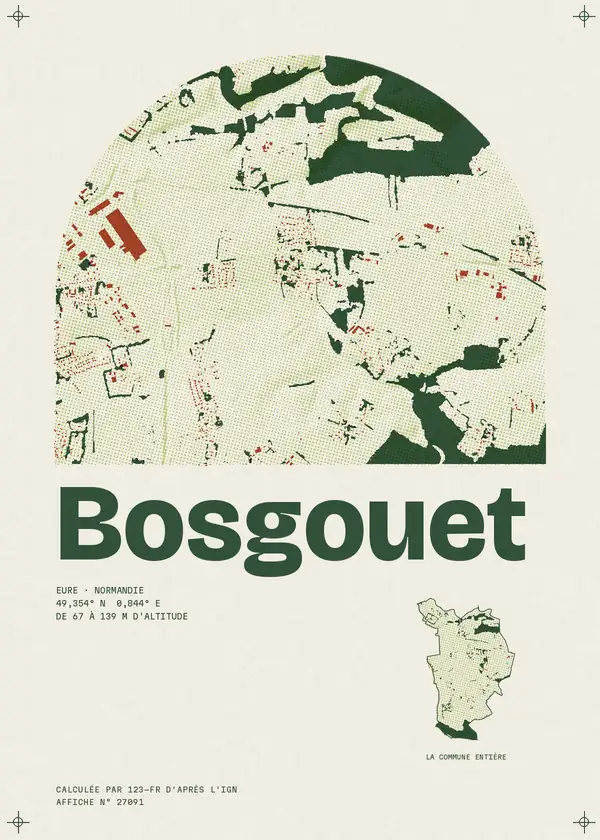 Affiche de Bosgouet, calculée par 123-fr d'après l'IGN