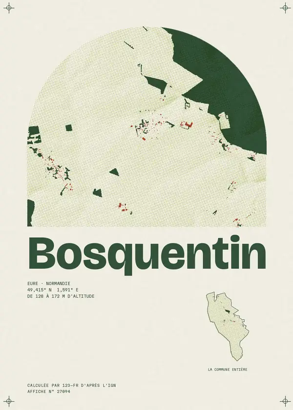 Affiche de Bosquentin, calculée par 123-fr d'après l'IGN