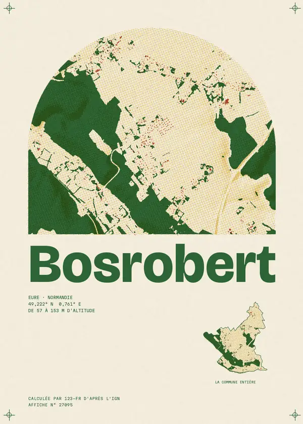 Affiche de Bosrobert, calculée par 123-fr d'après l'IGN