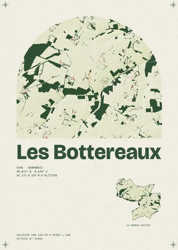 Affiche de Les Bottereaux, calculée par 123-fr d'après l'IGN