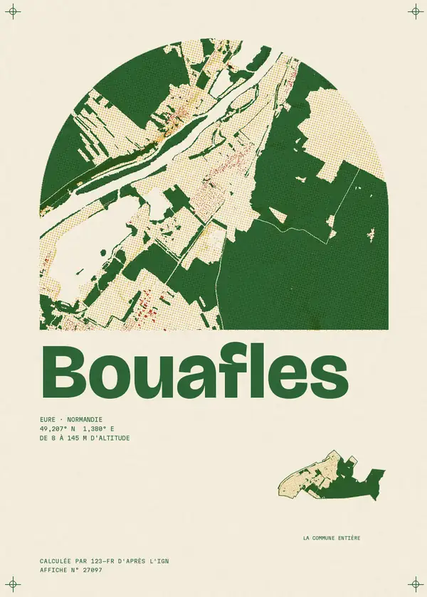 Affiche de Bouafles, calculée par 123-fr d'après l'IGN