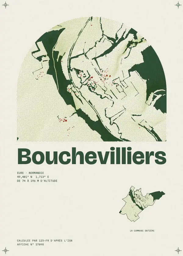 Affiche de Bouchevilliers, calculée par 123-fr d'après l'IGN