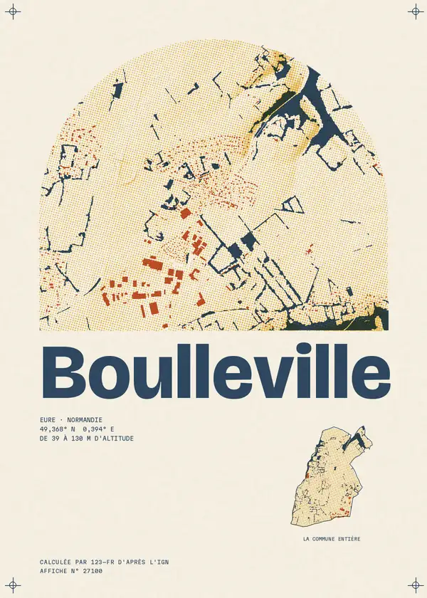 Affiche de Boulleville, calculée par 123-fr d'après l'IGN