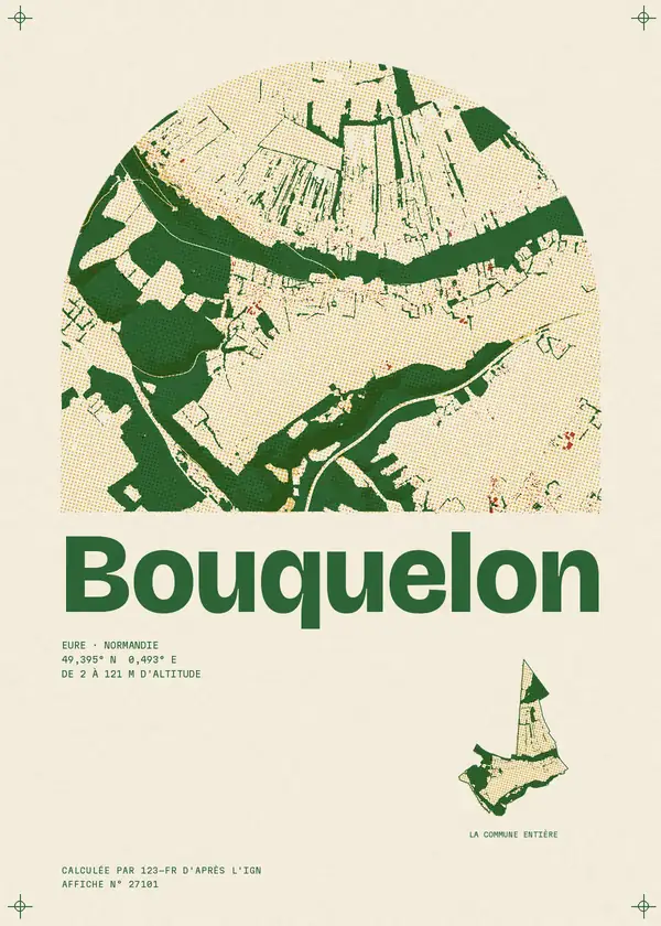 Affiche de Bouquelon, calculée par 123-fr d'après l'IGN