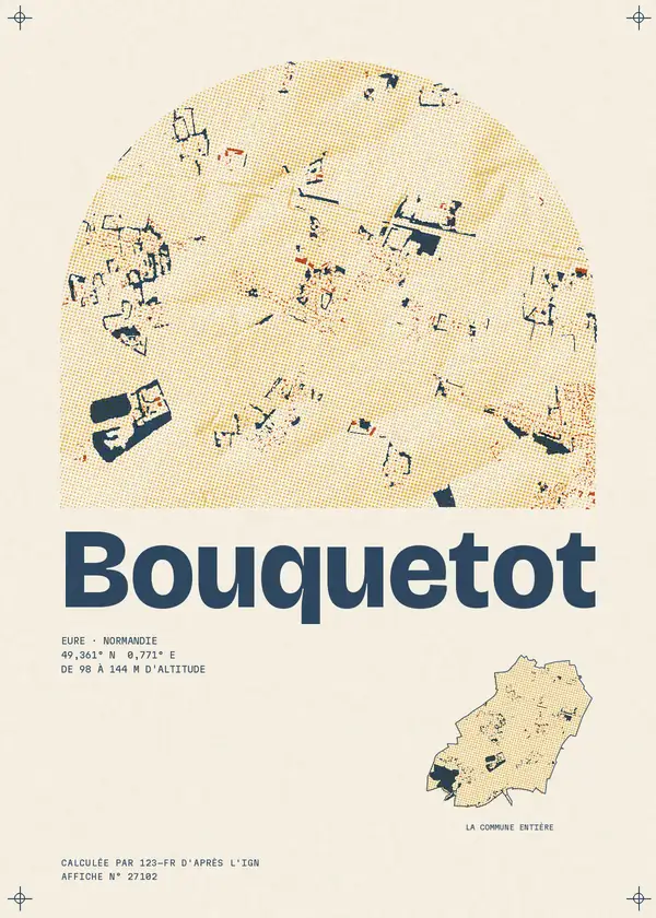 Affiche de Bouquetot, calculée par 123-fr d'après l'IGN