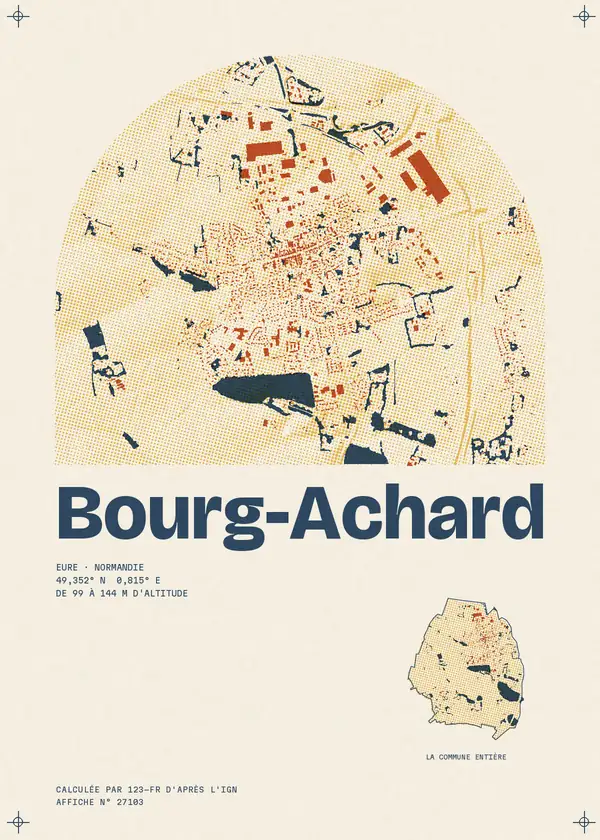 Affiche de Bourg-Achard, calculée par 123-fr d'après l'IGN
