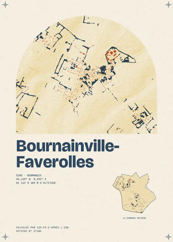 Affiche de Bournainville-Faverolles, calculée par 123-fr d'après l'IGN