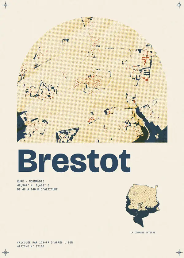 Affiche de Brestot, calculée par 123-fr d'après l'IGN