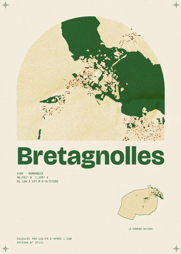 Affiche de Bretagnolles, calculée par 123-fr d'après l'IGN