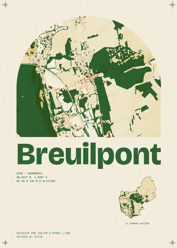 Affiche de Breuilpont, calculée par 123-fr d'après l'IGN