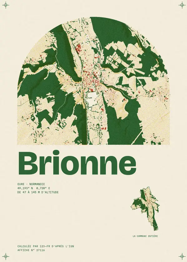 Affiche de Brionne, calculée par 123-fr d'après l'IGN