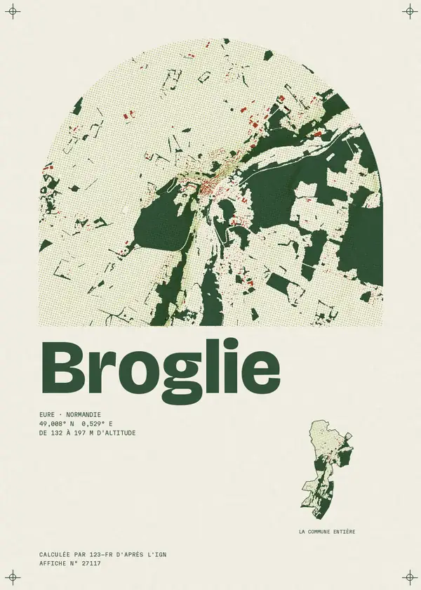 Affiche de Broglie, calculée par 123-fr d'après l'IGN