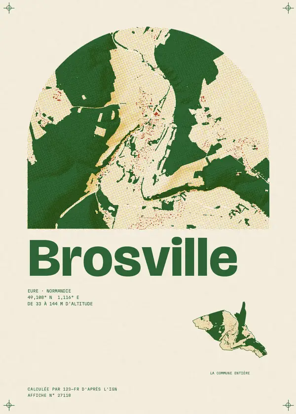 Affiche de Brosville, calculée par 123-fr d'après l'IGN