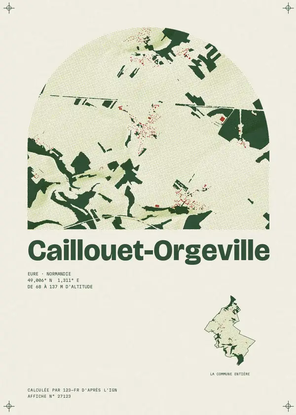 Affiche de Caillouet-Orgeville, calculée par 123-fr d'après l'IGN