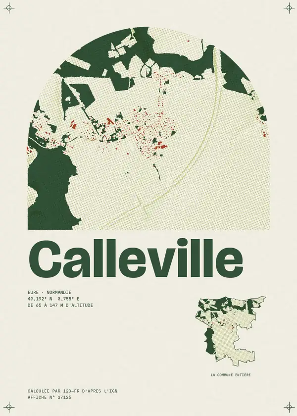 Affiche de Calleville, calculée par 123-fr d'après l'IGN