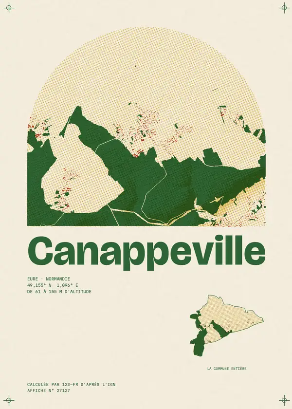 Affiche de Canappeville, calculée par 123-fr d'après l'IGN