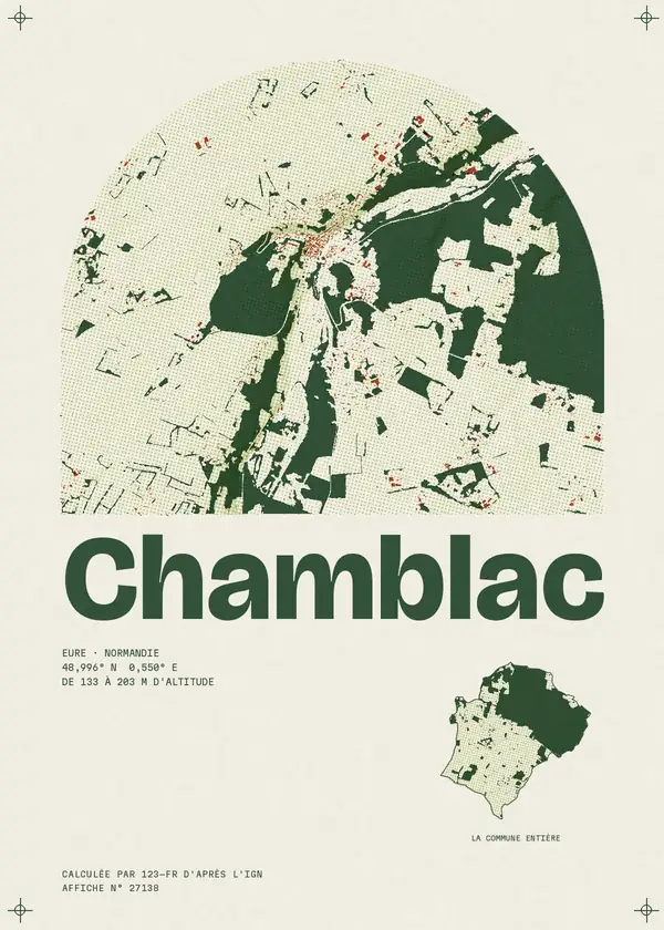 Affiche de Chamblac, calculée par 123-fr d'après l'IGN