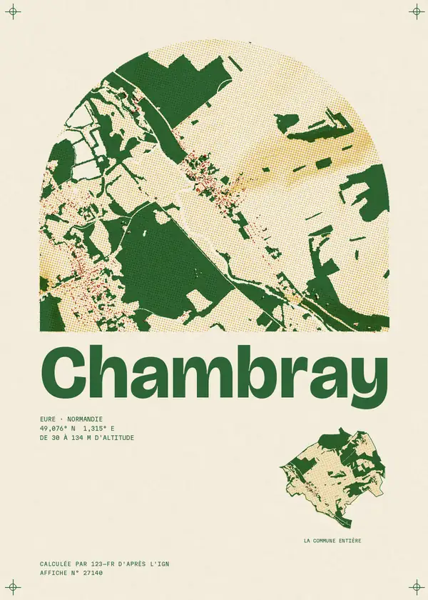 Affiche de Chambray, calculée par 123-fr d'après l'IGN