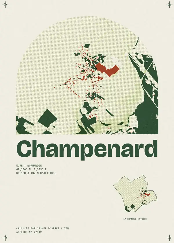 Affiche de Champenard, calculée par 123-fr d'après l'IGN