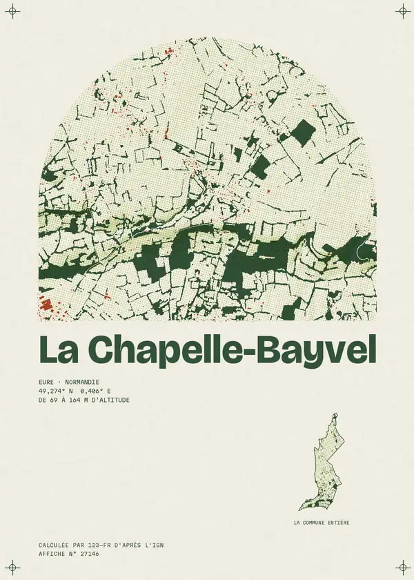 Affiche de La Chapelle-Bayvel, calculée par 123-fr d'après l'IGN