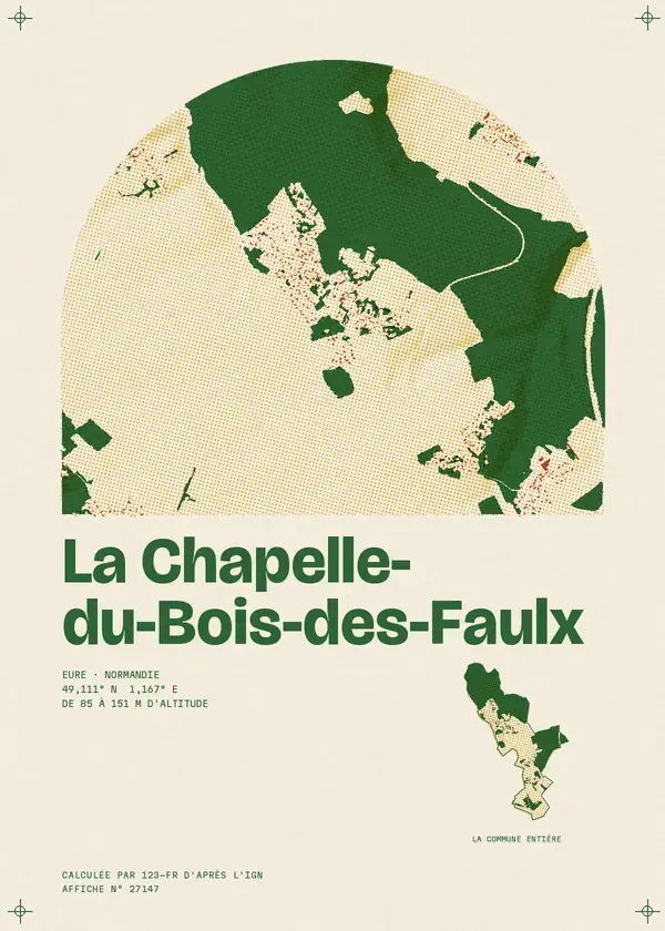 Affiche de La Chapelle-du-Bois-des-Faulx, calculée par 123-fr d'après l'IGN
