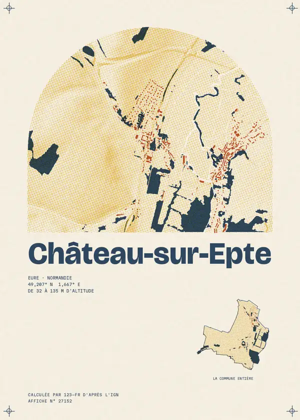 Affiche de Château-sur-Epte, calculée par 123-fr d'après l'IGN
