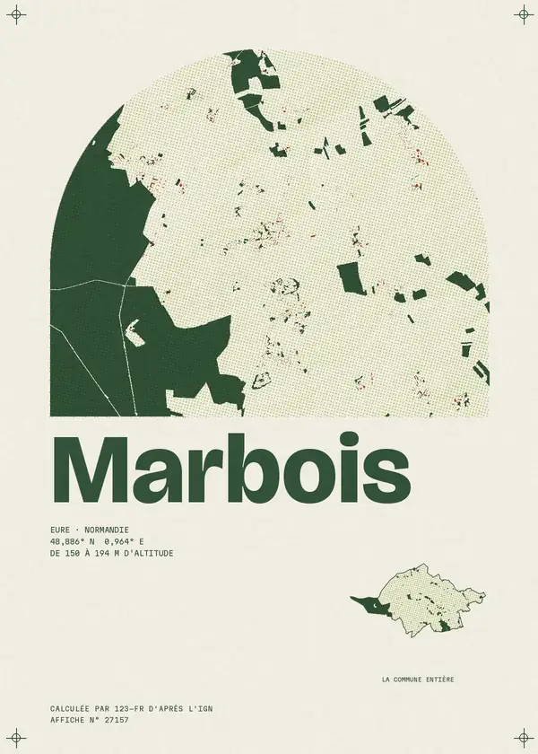 Affiche de Marbois, calculée par 123-fr d'après l'IGN