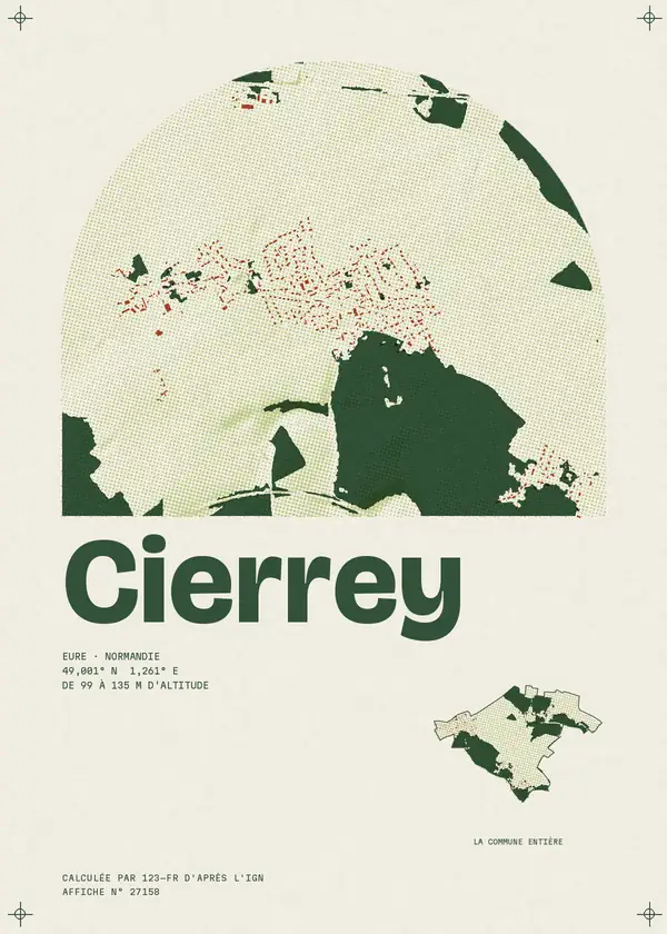 Affiche de Cierrey, calculée par 123-fr d'après l'IGN