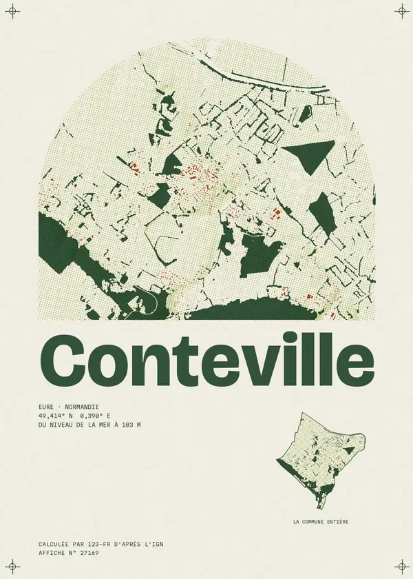 Affiche de Conteville, calculée par 123-fr d'après l'IGN