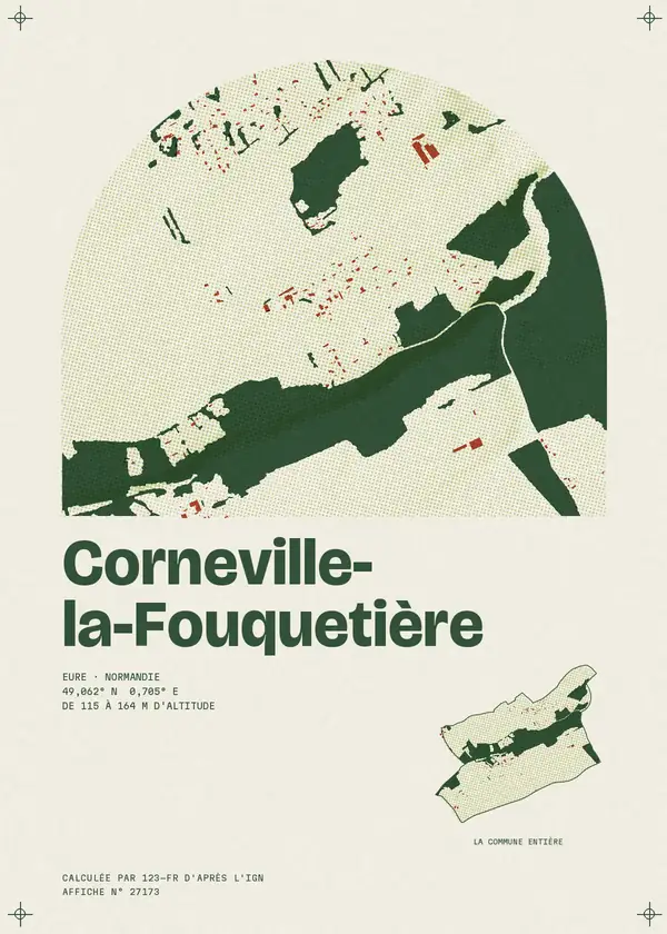 Affiche de Corneville-la-Fouquetière, calculée par 123-fr d'après l'IGN