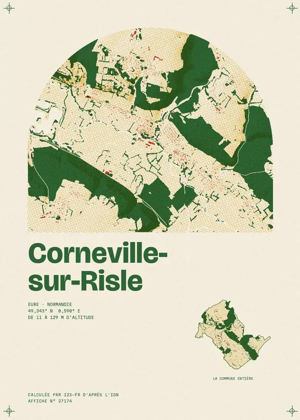 Affiche de Corneville-sur-Risle, calculée par 123-fr d'après l'IGN