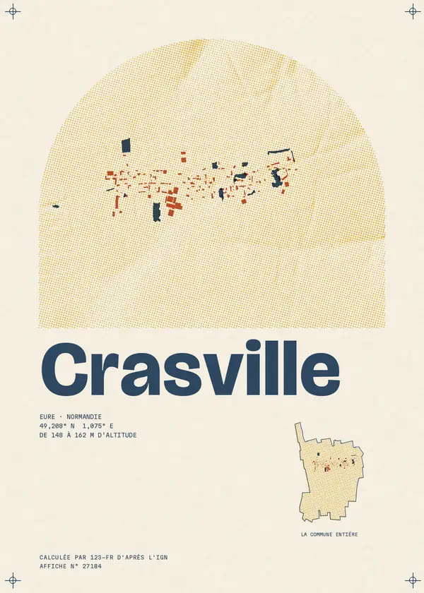 Affiche de Crasville, calculée par 123-fr d'après l'IGN