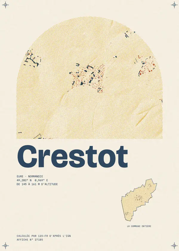 Affiche de Crestot, calculée par 123-fr d'après l'IGN