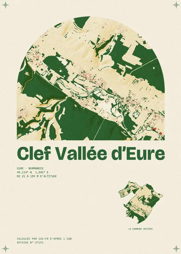 Affiche de Clef Vallée d'Eure, calculée par 123-fr d'après l'IGN