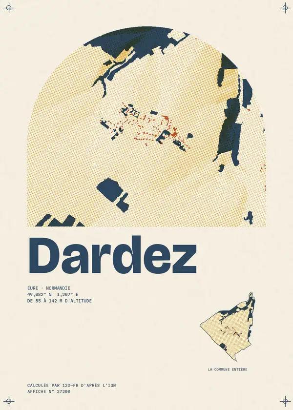 Affiche de Dardez, calculée par 123-fr d'après l'IGN
