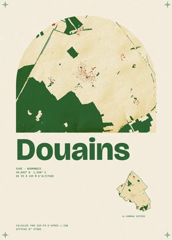 Affiche de Douains, calculée par 123-fr d'après l'IGN
