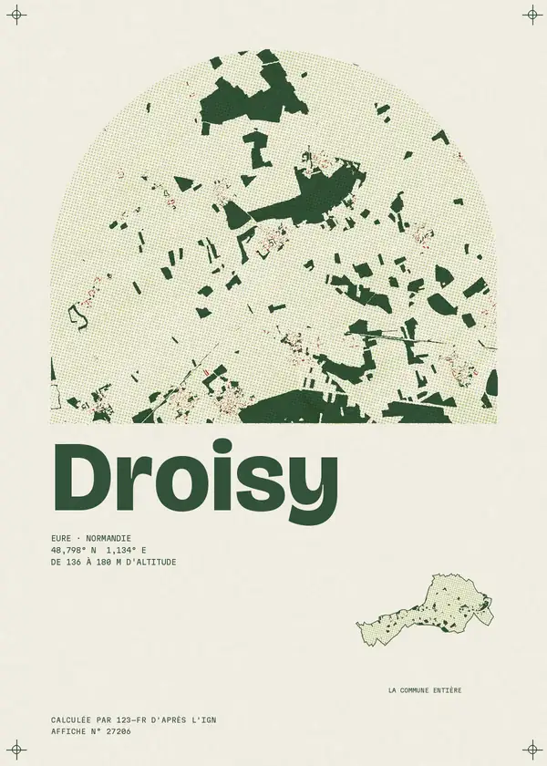 Affiche de Droisy, calculée par 123-fr d'après l'IGN