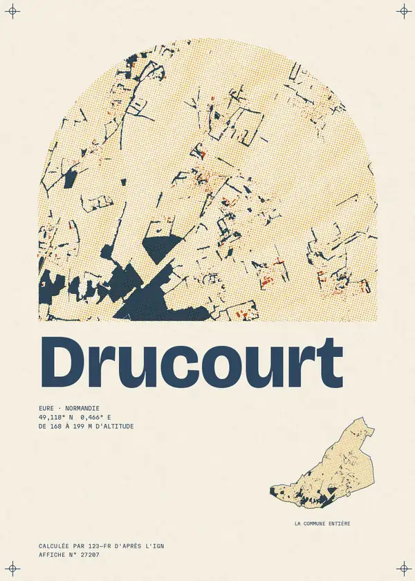 Affiche de Drucourt, calculée par 123-fr d'après l'IGN